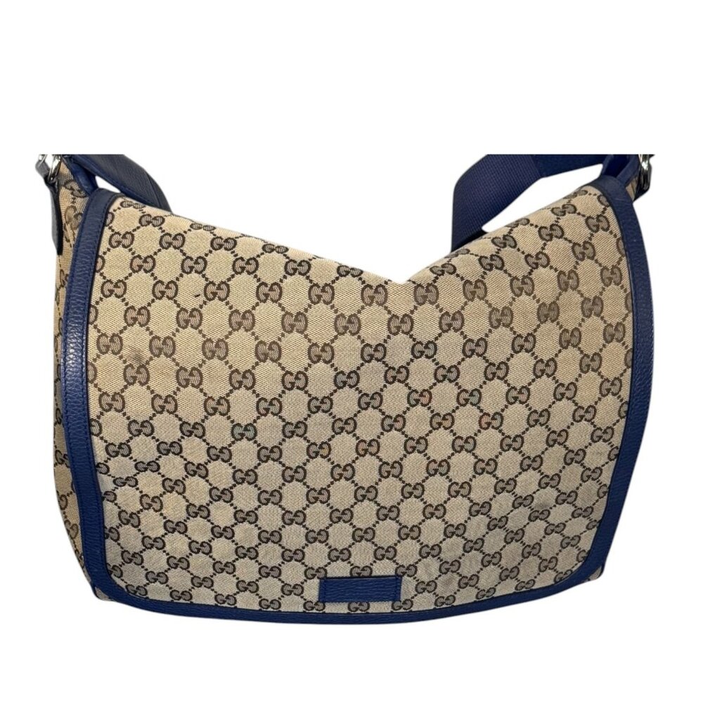 Blue Original GG Canvas Diaper Bag
